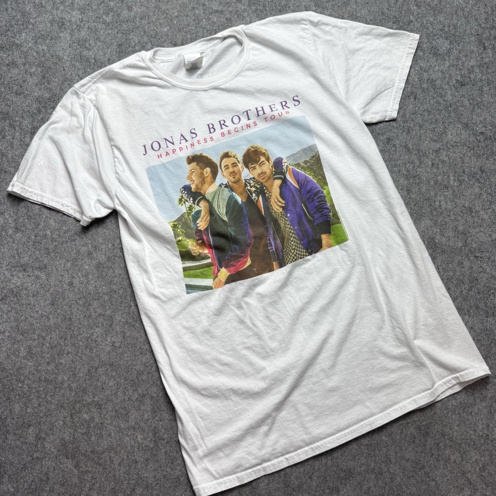 Jonas Brothers Happiness Begins Tour Shirt Mens Medium White 2019 Concert Tee